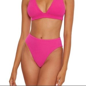 BECCA Pink Bikini bottoms high waisted